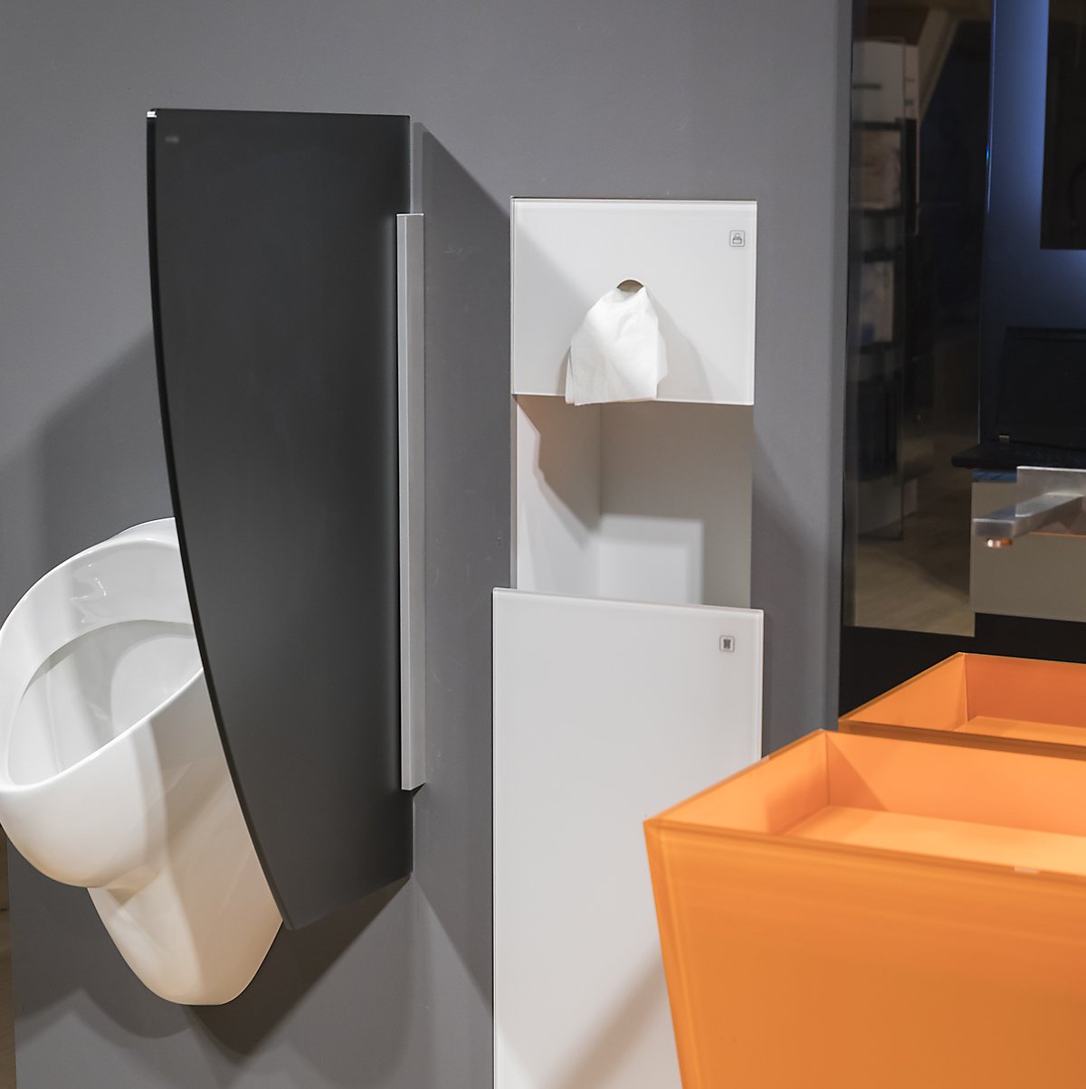 Glass Expert Glass Urinal Partition S1 White 45 x 80 cm Urinal