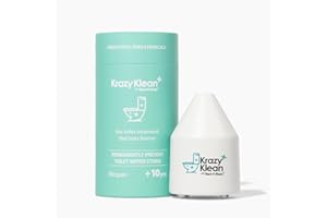 Krazy Klean Pro Toilet Cleaner, Household Cleaning Solution, Natural Long Lasting Toilet Cleaner for Hard Water Stains & Rings, Chemical Free Bathroom Cleaning Product, Drop In Tank System, 1 Count