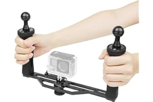 Shoot Aluminium Alloy Handheld Stabilizer Tray Handle Grip for Hero 12/11/10/9/8/7 6/5/4/3+/3 and 6 inch Dome Port and All LED Video Light Camera Camcorder with 1/4 inch Screw Hole