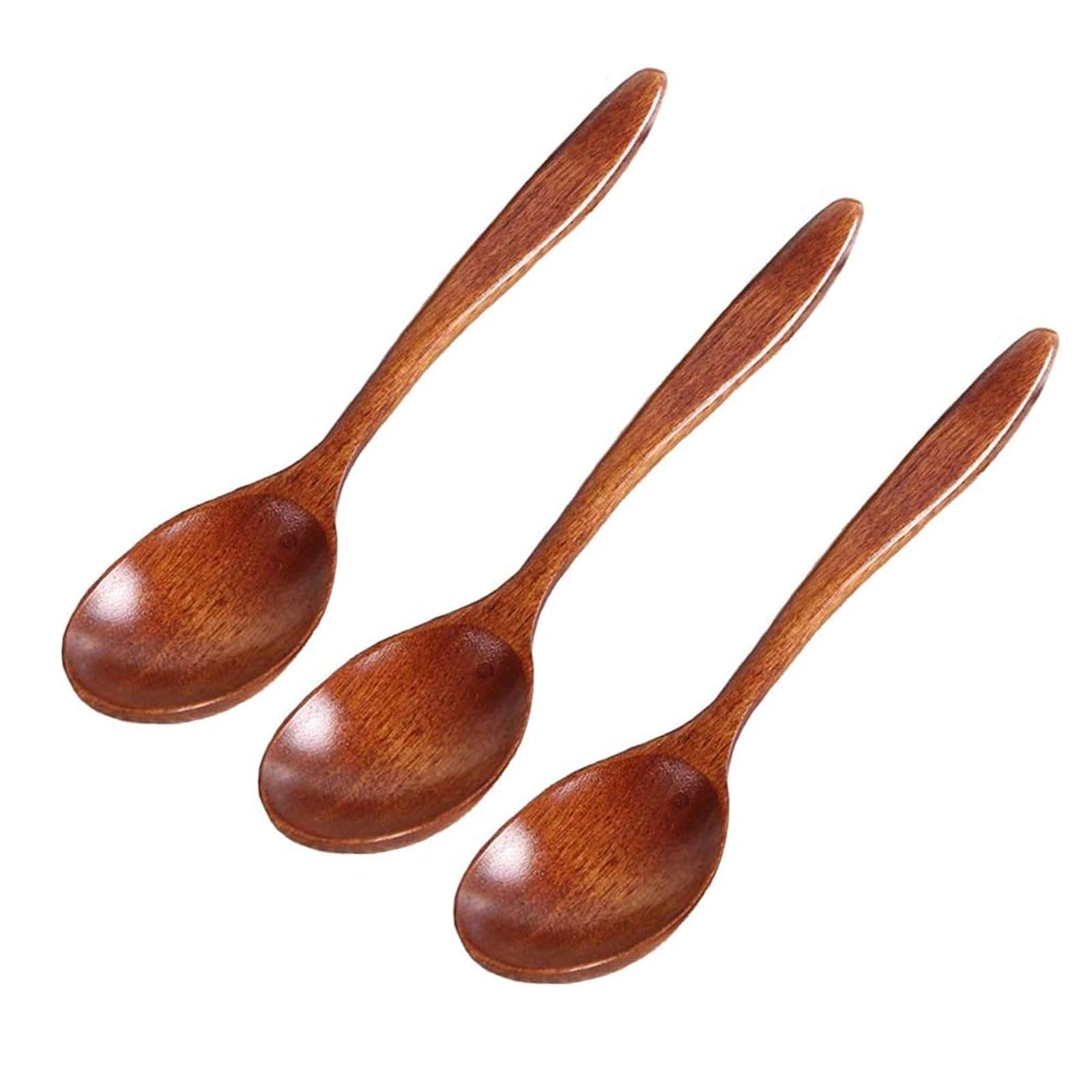 Wooden Honey Spoon, 3 Pcs Natural Wooden Spoon Soup Spoons Wooden Tableware Coffee Spoon Wood Kitchen Accessories