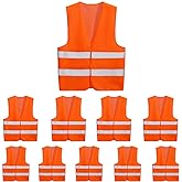 10 Pack Mount Marter Safety Reflective Vest for Outdoor Operator and Sportsmen