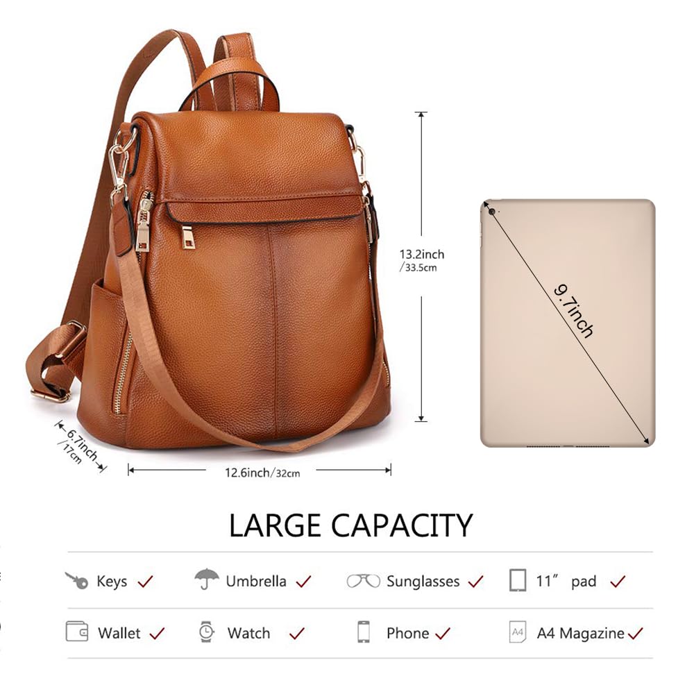 Backpack Purse Amazon Mua Women's Anti-Theft Backpack Purse Genuine Leather Shoulder Bag ...