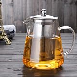 WBTY Glass Teapot Stainless Steel Infuser High Temp Resistant Loose Leaf Tea view 2