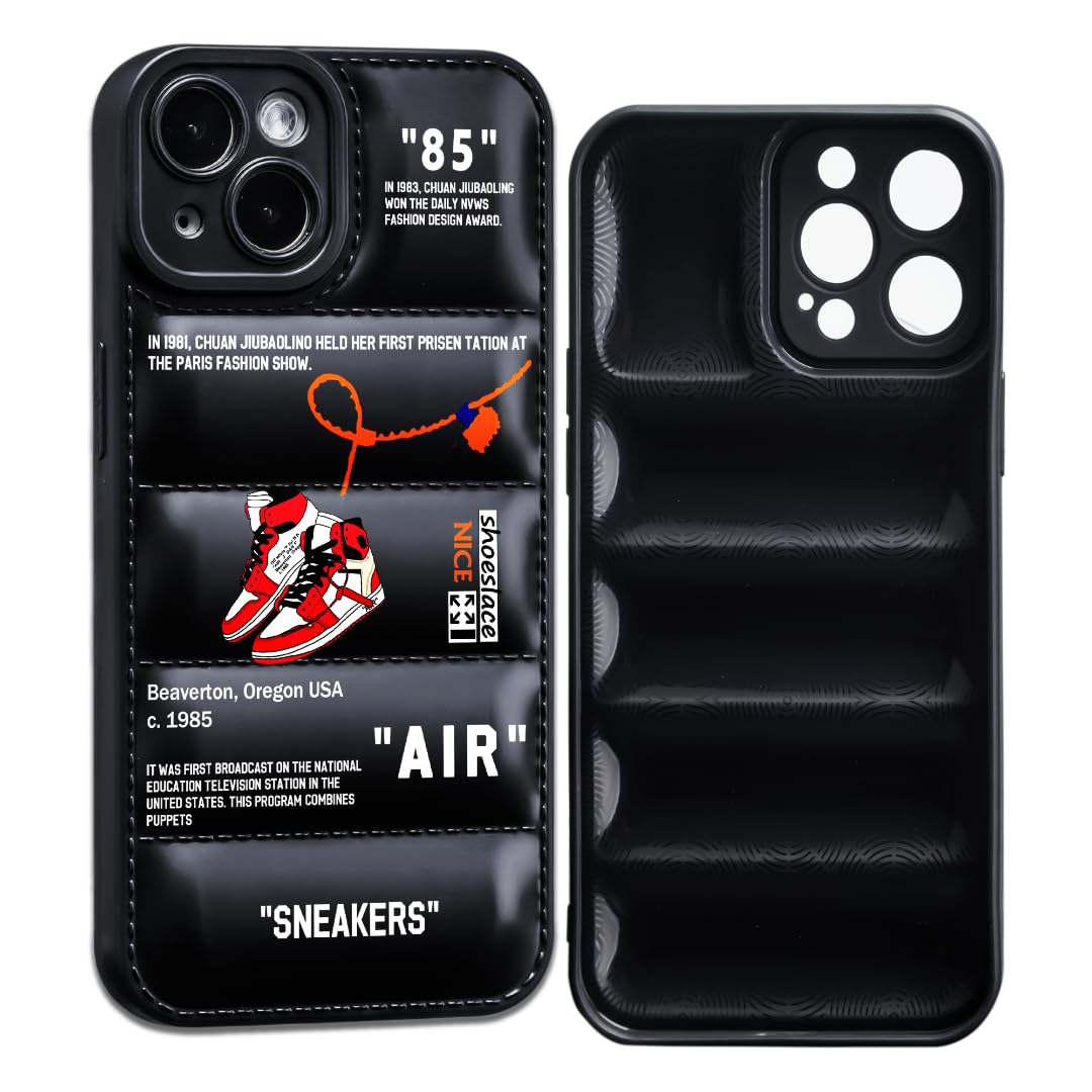 CHBSHENG Cool Phone Case for iPhone 13 Case for Boys Men Street Design Aesthetic Shockproof Basketball Sneaker Sports Designer Cases Compatible with iPhone 13 Black