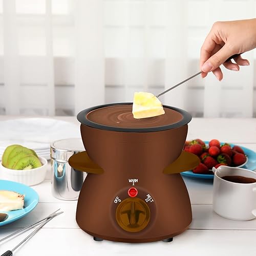 MultiOutools Mini Electric Fondue Pot Set with Dipping Forks