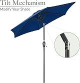 CHRISTOW Tilting Garden Parasol Umbrella UV Protective Polyester Canopy With view 4
