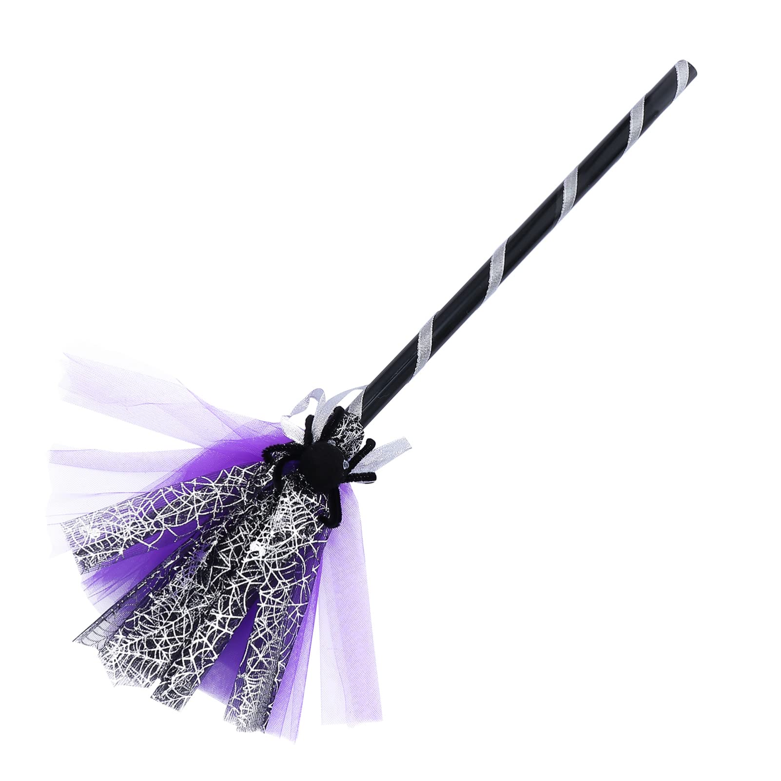 Milisten 1Pc Halloween Witch Broom Prop Creative Halloween Broom Toy Witch Flying Broomstick Cosplay Supplies for Halloween Party Kids Boys Girls Costume Decor (Purple)