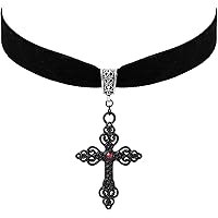 Amazon.com: Sacina Gothic Cross Necklace, Zinc Alloy Black Cross