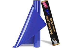RENLI·TONG RENLITONG Blue HTV Iron on Vinyl 12Inch by 5ft Roll HTV Heat Transfer Vinyl for T-Shirt HTV Vinyl Rolls for All Cutter Machine - Easy to Cut & Weed for Heat Vinyl Design