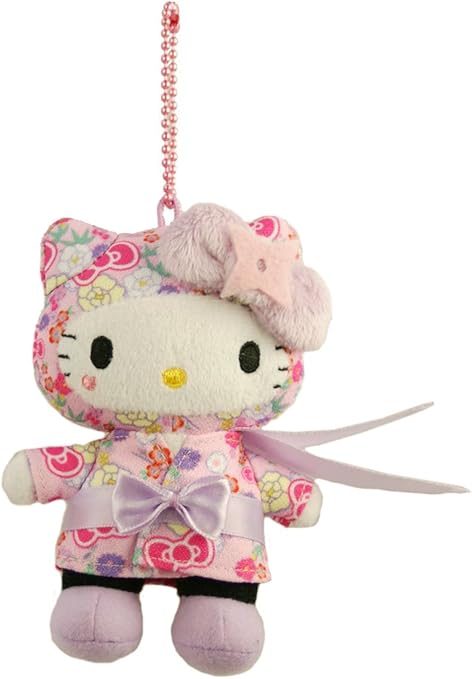 Amazon サンリオ カワイイジャパン 忍者キティ ぬいぐるみマスコット ピンクラベンダー ぬいぐるみ おもちゃ