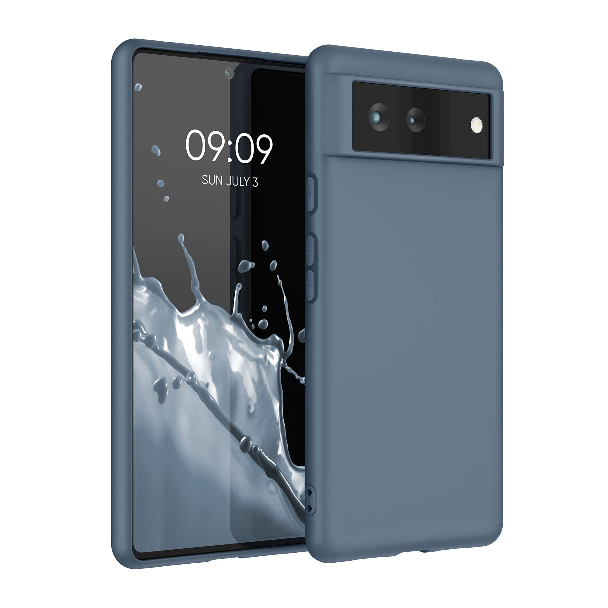 kwmobile Case for Google Pixel 6 Case - Soft Cover - Shockproof TPU Material - Wireless Charging - Dark Slate โ image 1