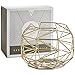 VonShef Large Gold Geo Fruit Bowl for Kitchen Countertops, Stainless Steel Wire Frame Basket, FDA Approved For Food Use, 10 x 8 Inches