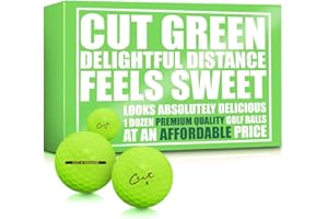 BIRDIE TOWN JUPITER Cut Golf - Soft Feel Peak Distance Golf Balls - One Dozen Decreased Ball Spin - Improved Accuracy, Green Side Control, Distance, Ball Flight, Visibility - Matte - Green Golf Balls