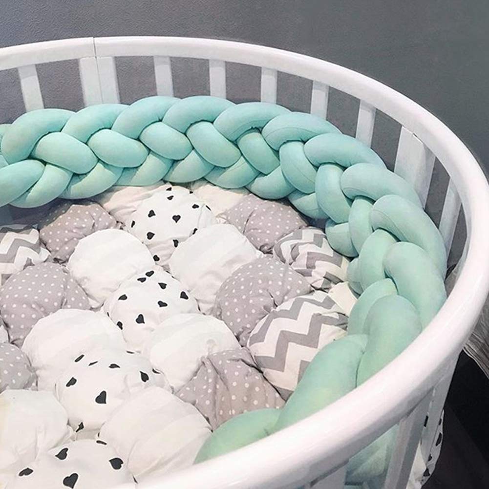 infant soft pad braided crib bumper knot pillow cushion cradle decor for baby girl and boy