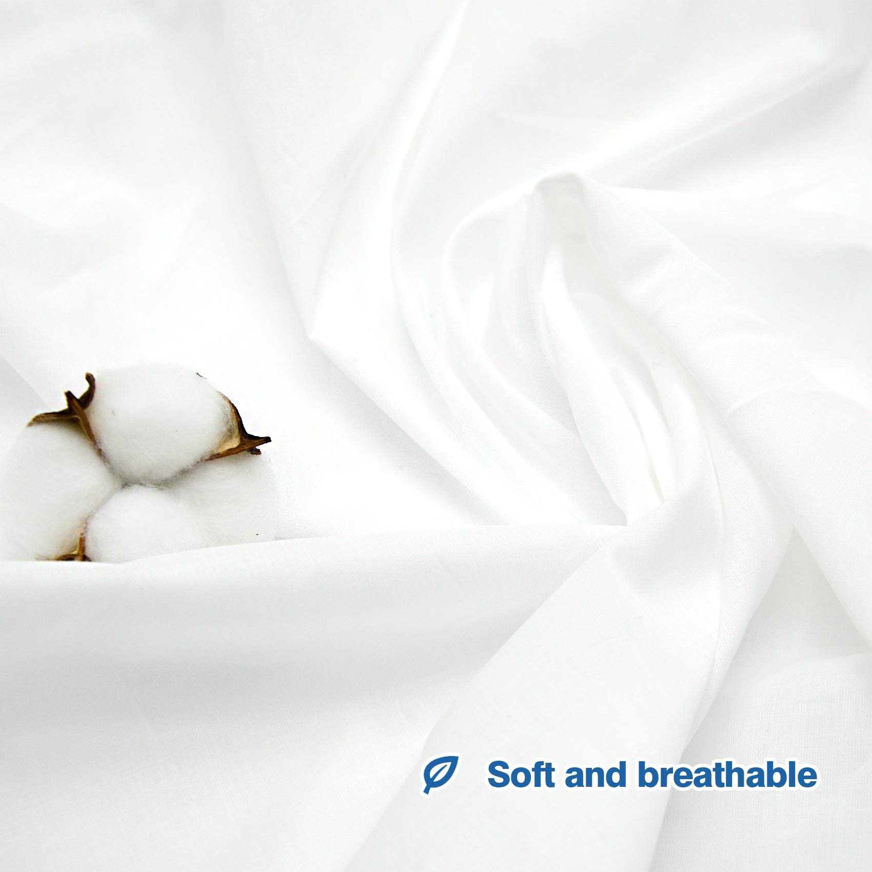 2 Yard White Cotton Fabric,Natural Cotton Poplin Fabric by The Yard, 59 Inches Wide 100% Cotton Fabric,Soft Embroidery Muslin Quilting Material for Sewing Material Apparel Cloth