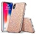 ESR iPhone X Case, Glitter Bling Hard Cover with Dual Layer Structure [Hard PC Back Outer + Soft TPU Inner] for Girls Women for iPhone X/iPhone 10 (2017)(Metallic Peach)
