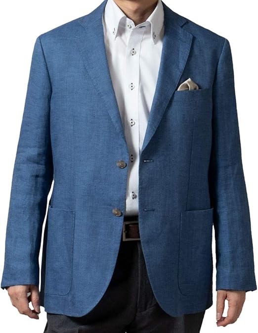 Amazon United Gold ジャケット メンズ サマージャケット ブレザー 麻 リネン 涼しい 涼感 麻100 クールビズ 春夏秋 ゴルフ 旅行 3601 コート ジャケット 通販