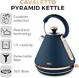 Tower Cavaletto Pyramid Kettle 1.7L 3000W Midnight Blue Rose Gold view 2