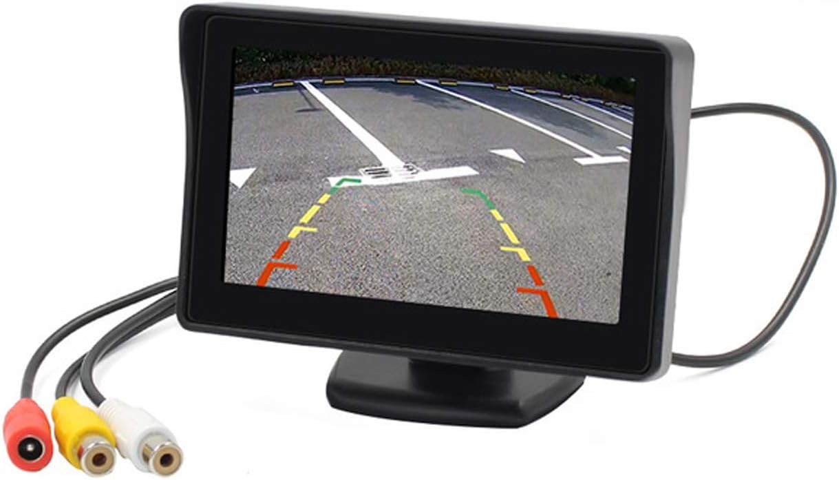 WEPECULIOR 4.3 Inch Car Rearview Monitor, Car Digital Parking Rearview Monitor TFT LCD Display Screen for Reversing Camera/DVD
