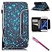 Galaxy S7 Case, Firefish [Card Slots] [Kickstand] Flip Folio Wallet Case Synthetic Leather Shell Scratch Resistant Protective Cover for Samsung Galaxy S7-Starry