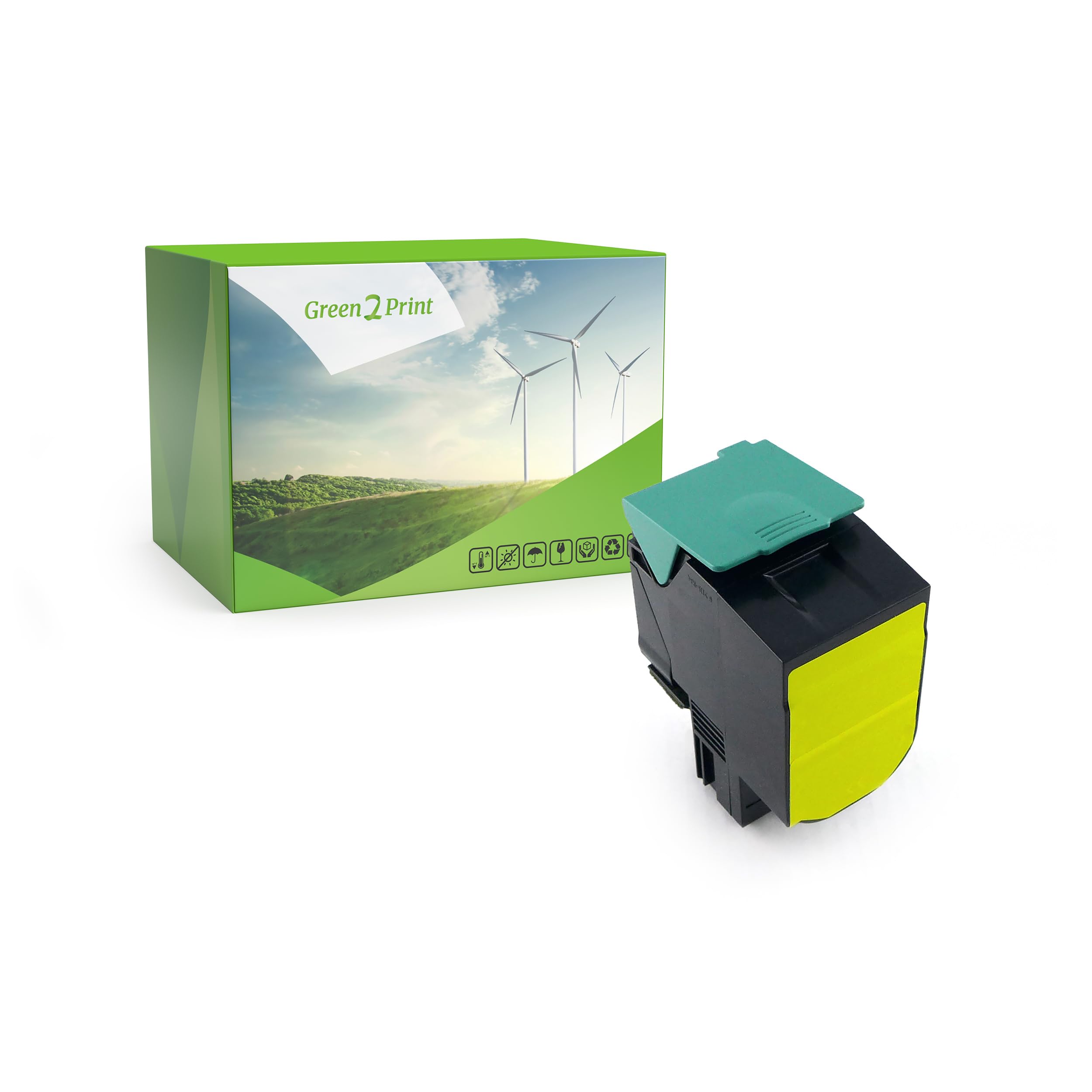 Green2Print Toner yellow 3000 pages replaces Lexmark 24B5589 Toner cartridge for Lexmark XS540N, XS544DN, XS548DE