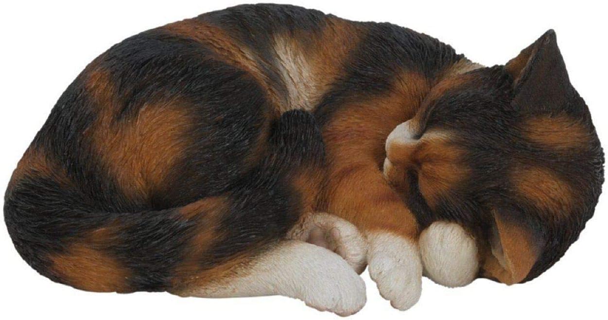 Vivid Arts Real Life Sleeping Cat Tortoiseshell XRL-ZC32-B, Black Brown