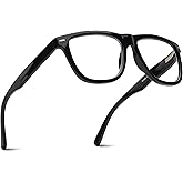 2SeeLife Oversized Blue Light TR-90 Reading Glasses for Men – Medium Fit, Sturdy Frame, Spring Hinges, Premium Readers, Shiny Black, +2.50