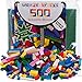 BUILDING BRICKS | 500 Pc Bulk Blocks | 10