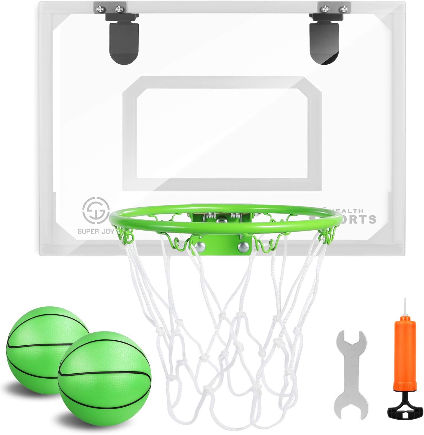 Mini Indoor Basketball Hoop Glow in The Dark - Pro Mini Basketball Hoop Set for Door & Wall with Complete Accessories, More Funny Basketball Toys for Boys Girls: Sports & Outdoors