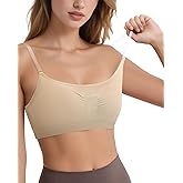 iMucci Clear Strap Bras for Women Seamless Dance Bras Nude Bra with 2 Pairs of Clear Bra Straps and Silicone Pad
