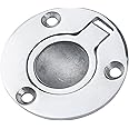 T Tulead Flush Pull Handles Cabinet Round Ring Pulls Recessed Furniture Pulls Boat Hatch Latch Stainless Steel Lifting Ring Handle Pulls 51mm/2" Diameter,with Screws