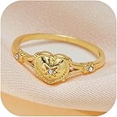 Someki Heart Rings Love Ring Gold Engagement Wedding Chunky Rings Jewelry Accessories Anniversary Birthday Gifts for Women