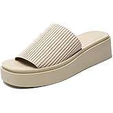 AOAOA Women's knit platform sandal with Memory Foam