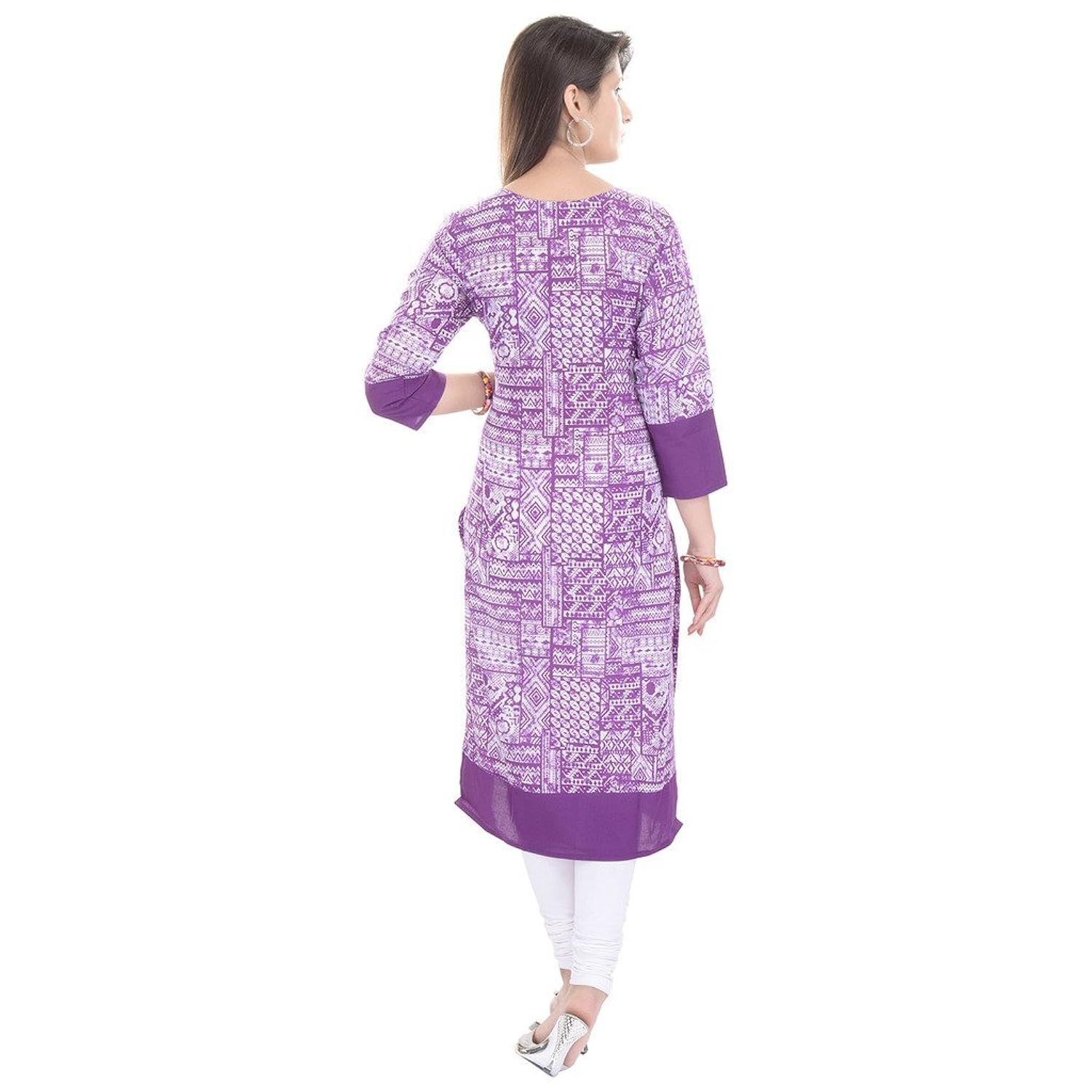 gulmohar jaipur women's cotton printed 3/4 sleeve kurti