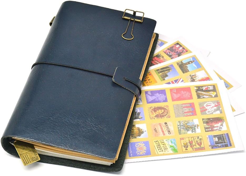 CAILLU Leather Bullet Journal Handmade Travelers Notebook,Leather Journal Refillable Travelers Notebook,Amazing Bundle Vintage Antique Genuine Leather Travel Diary,3 Papers Notes Sketching Drawing