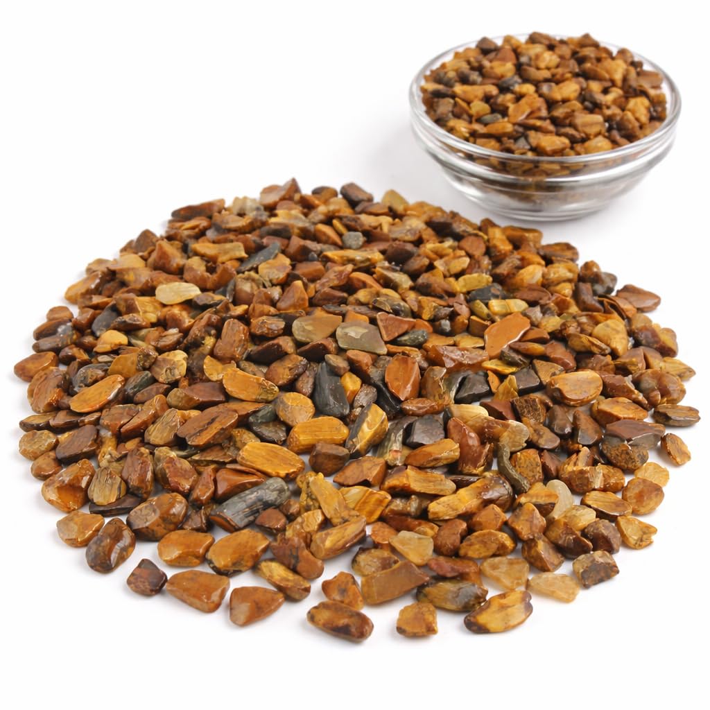 Perlin 500 Pieces Tiger Eye Gemstone Beads Set, Irregular Shape, No Hole, 4-8 mm, CRAFT_BEAD