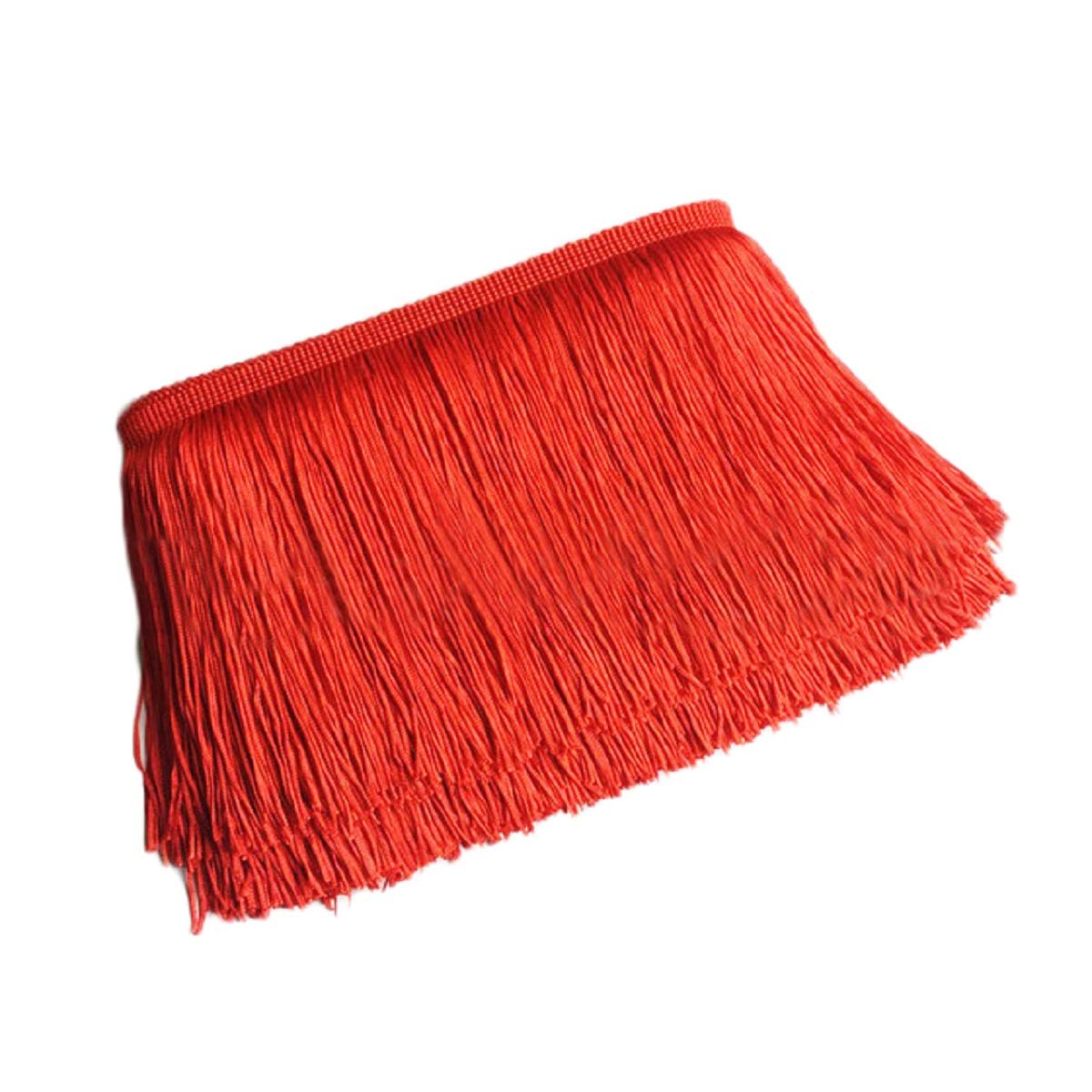 Yalulu 10 Meters 10 Wide Lace Fringe Trim Tassel Fringe Trimming for DIY Latin Dress Stage Clothes Accessories Lace Ribbon (Red)