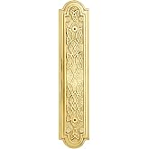 STALLION HARDWARE Polished Brass 9.5" Push Plate - Durable Solid Brass Door Trim, Protects Against Scratches &amp; Tarnish, Perfect for Home &amp; Office Decor