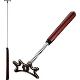 Sumind Retractable Pool Cue Bridge Stick Adjustable Removable Head, Brown | Wooden Handle Bridge with 5 Position Slots for Angled Shots, Portable Billiard Accessory for Home Club Tournament Play