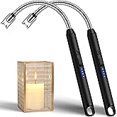 LcFun 2 Pack Candle Lighter USB C Rechargeable Electric Lighters with 360° Flexible Neck & Safety Lock, Windproof Flameless L