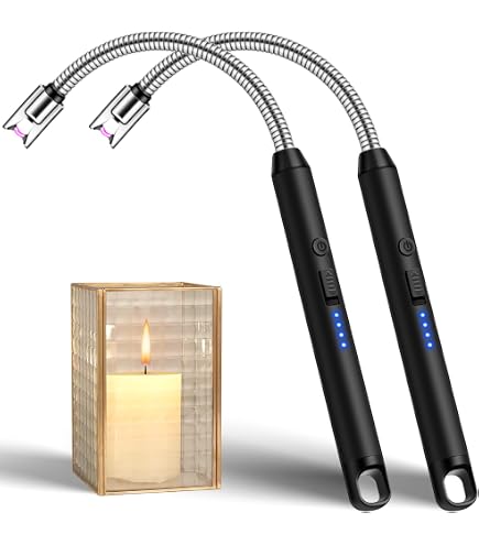 Briquet à arc électrique rechargeable par USB – Design coupe-vent sans flamme pour bougies, barbecue, camping, compact et portable Argenté | Leroy Merlin