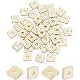PH PandaHall 14K Gold Filled 44mm 50pcs Flat Square Spacer Beads Brass Loose Beads Metal Square Beads Spacers for Stackable Bracelet Necklace Earring Jewelry Making Findings