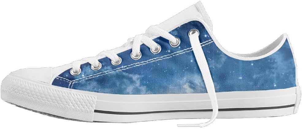 Man Womens Sneakers Casual Canvas Shoes Starry Night Low Top Lace Up Flat Fashion