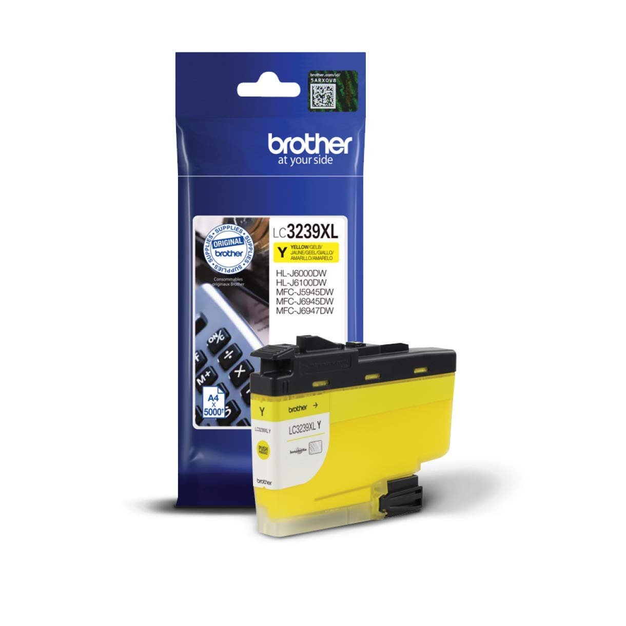 BROTHER LC-3239XLY Inkjet Cartridge, Yellow, Single Pack, Ultra High Yield, Includes 1 x Inkjet Cartridge, Genuine Supplies