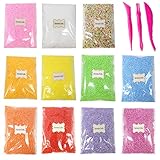 11packs(Approx 88000pcs) Styrofoam Foam Balls Slime Beads Set with 3 Slime Tools 2-4mm(0.08-0.15 Inch) (Mixed colors 3)