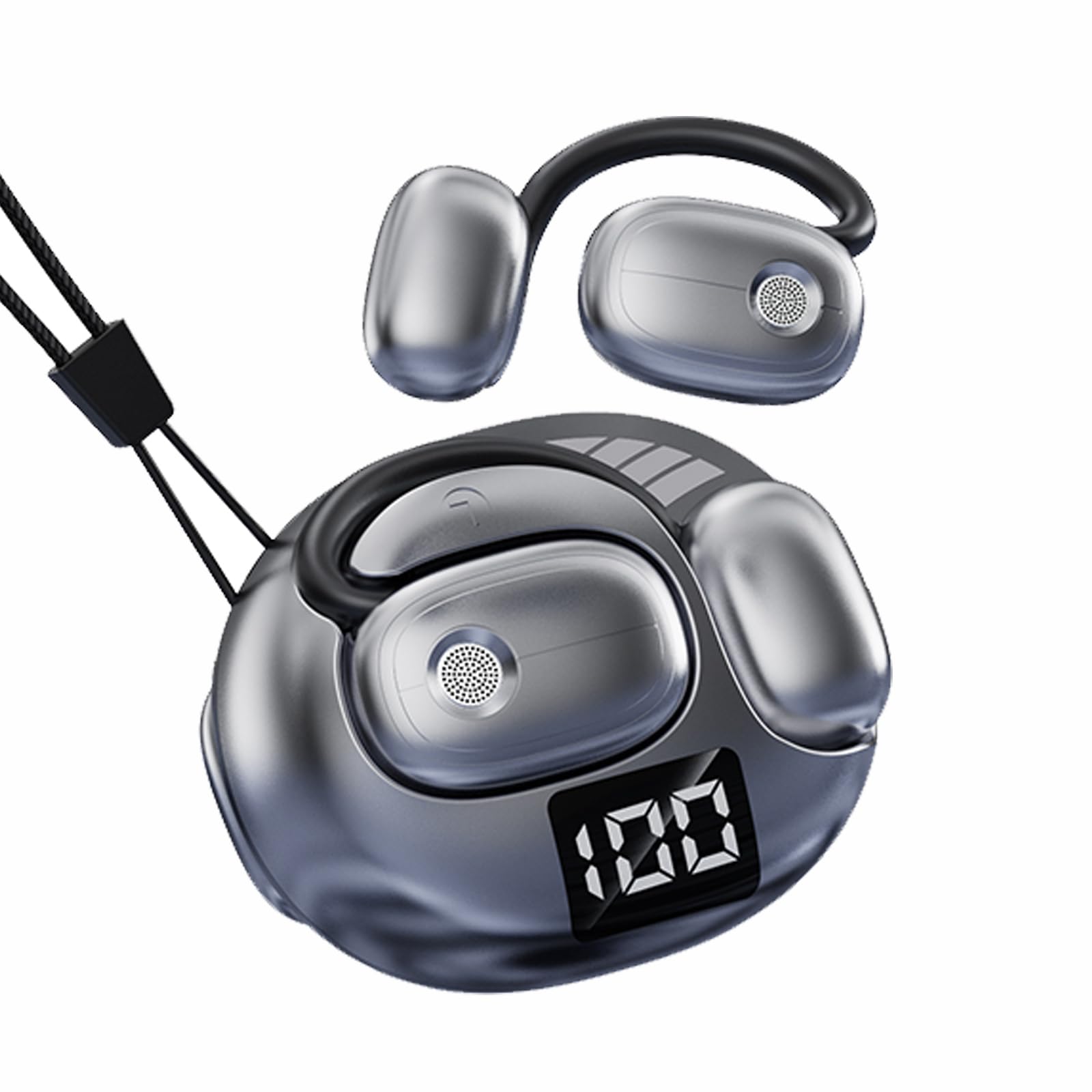 Open Ear Hook Gym Running Headphones Wireless Air Bone Conduction TWS Earbuds Bluetooth 5.4 Wireless Sports Earphones Over Ear ENC OWS Ear Phones Bluetooth for iPhone Android Runners Fitness Exercise