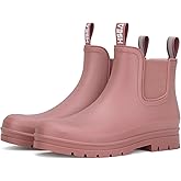 HISEA Women's Short Rain Boots Fashion Waterproof Chelsea Boots Ankle Garden Shoes for Ladies Non Slip Outdoor Work Booties Lightweight Rubber Rainboots with Comfort Insole