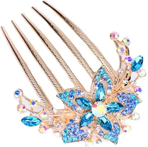 Amazon Co Jp ヘアコーム かんざし 簪 ヘアコムクリスタル 花 結婚式 花嫁 ヘアアクセサリー 髪飾り お祝い 誕生日 彼女 母 プレゼント ギフト 贈り物 ブルー ジュエリー