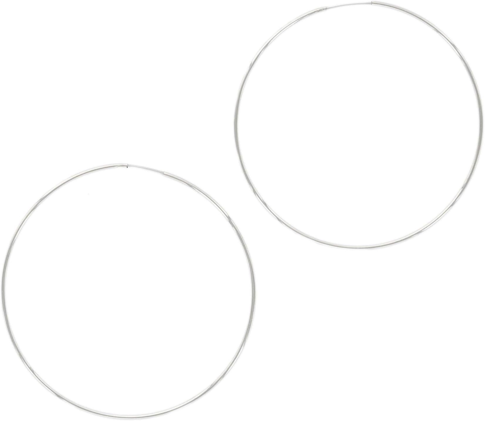 And Lovely 14K Gold or Rhodium Plated Thin Endless Hoop Earrings - Lightweight Wire Hoops