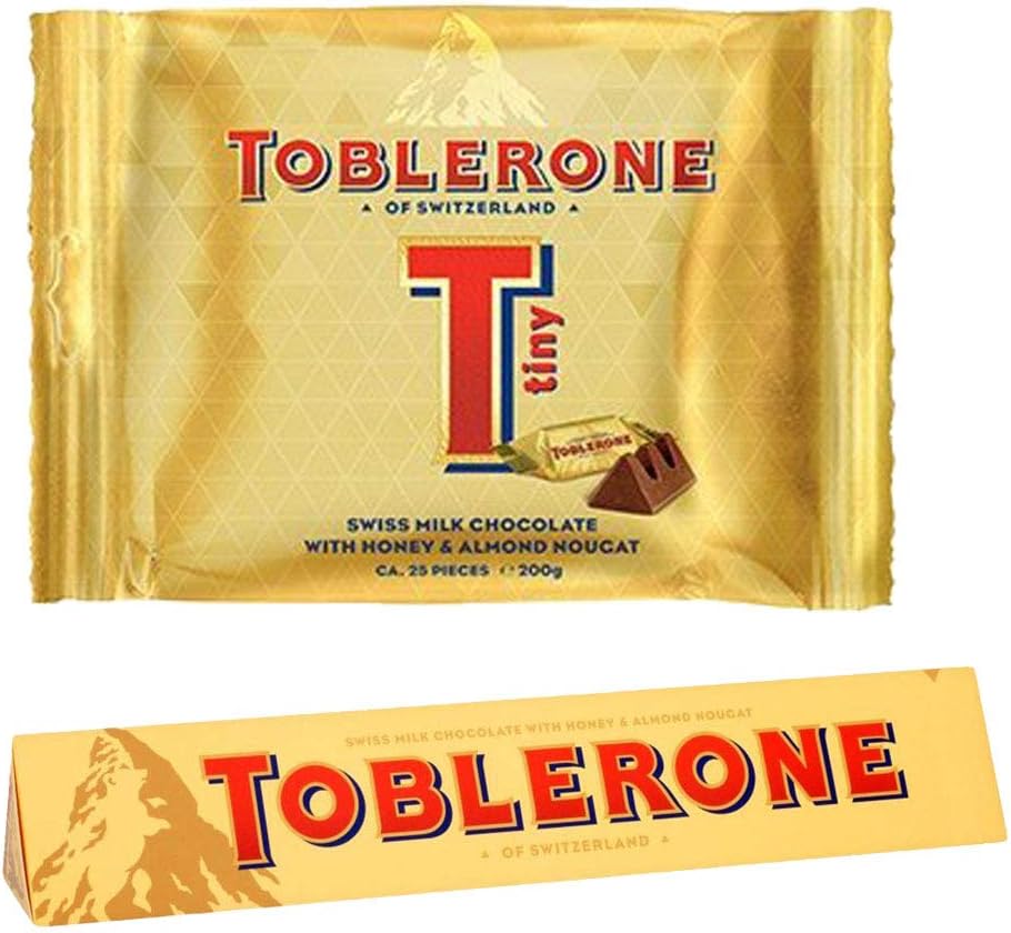 Toblerone Milk Large Bar Chocolate, 200g & Toblerone Tiny Bag on Mini